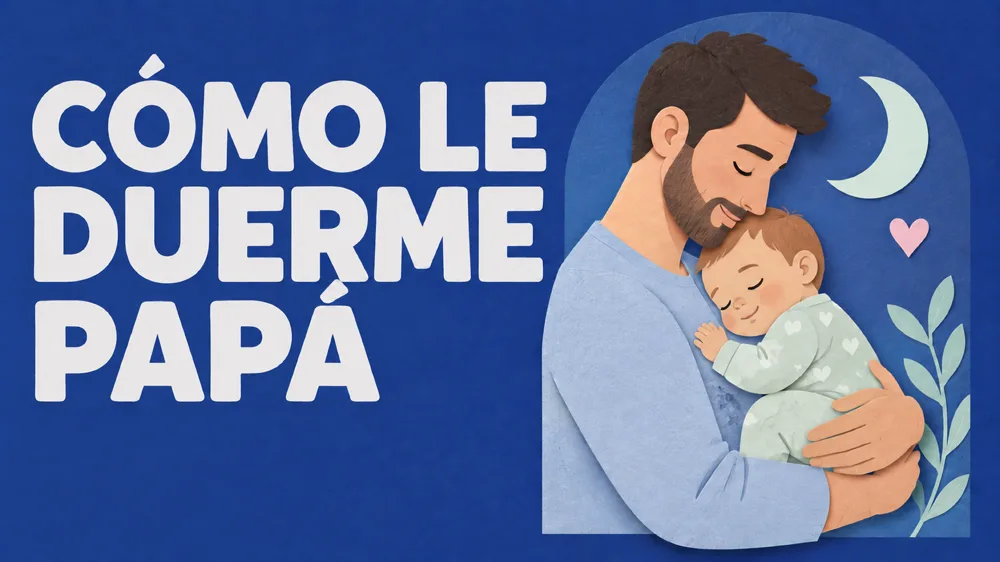 Portada del bonus «Cómo le duerme papá»: un padre abraza a su bebé dormido.