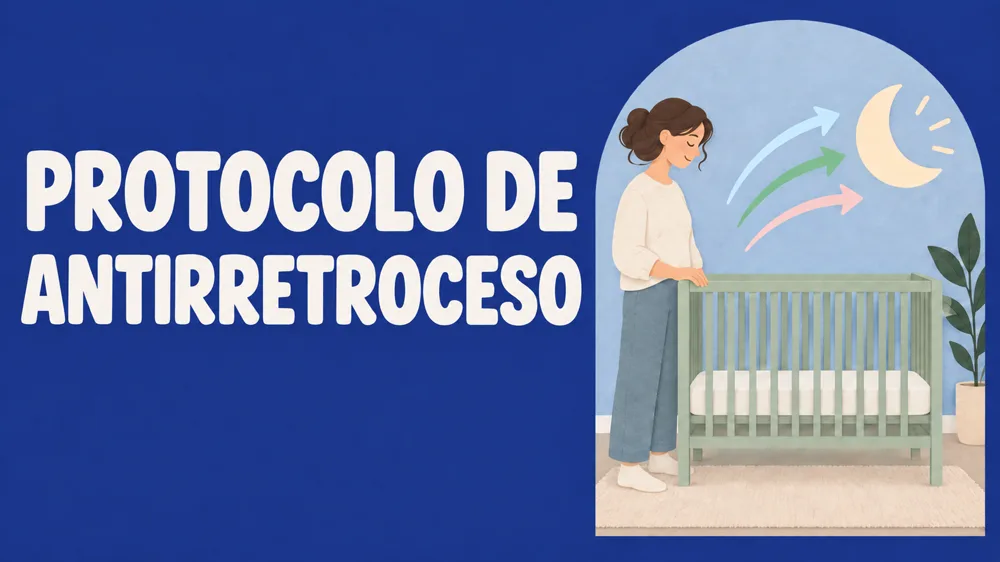 Portada del bonus «Protocolo antirretroceso»: una madre junto a la cuna.